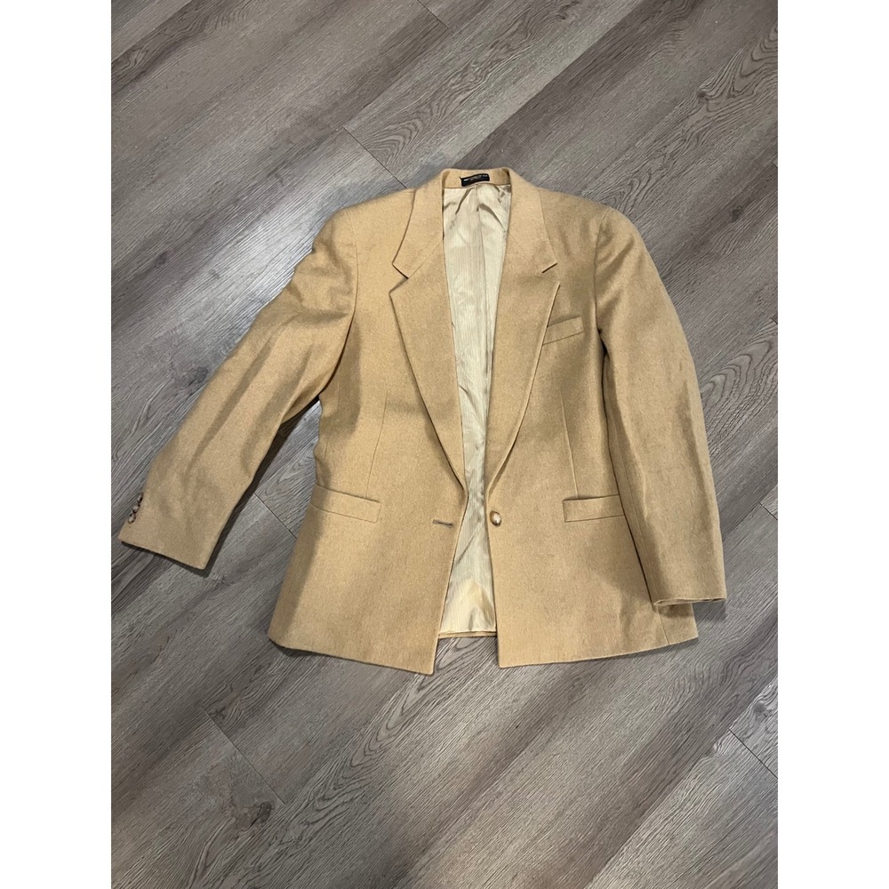 Mark Shale Vintage Camel Hair Blazer Mens Tan Single Button Sport Coat